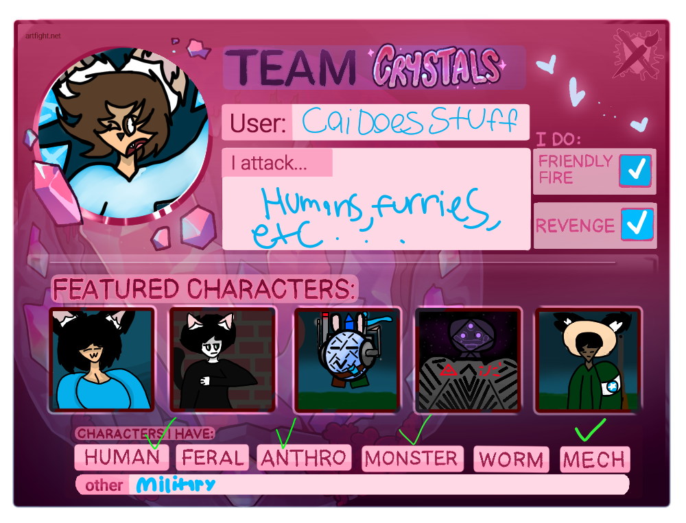 Team Crystals Card