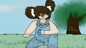 Easter rab except he's fucking burning up thanks to the summer heat in early april